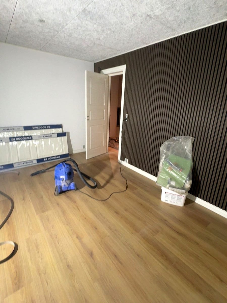 After: the room with the finished wooden floor